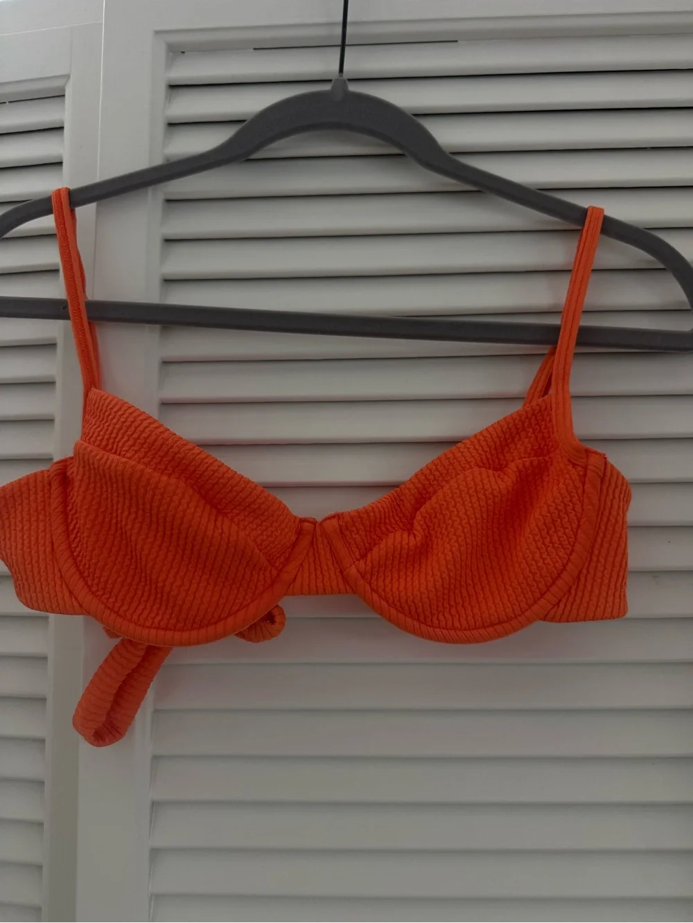 Orange Ribbed Underwire Monday Swimwear Bikini Set